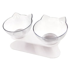 Pet Double Cat Bowl With Raised Stand